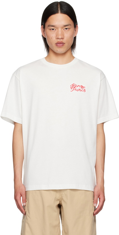 Photo: Kenzo White Kenzo Paris Embroidered T-Shirt