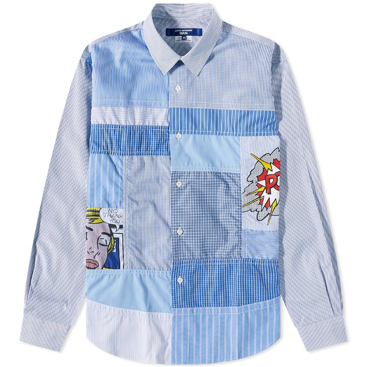 Photo: Junya Watanabe MAN x Roy Lichtenstein Mix Cotton Shirt in White/Blue/Red