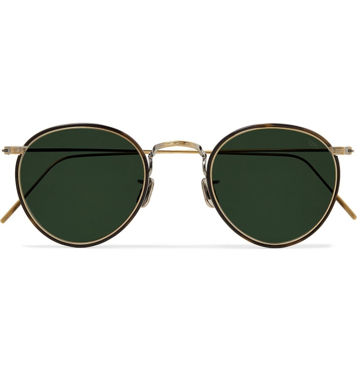 Photo: Eyevan 7285 - Windsor Round-Frame Gold-Tone and Tortoiseshell Acetate Polarised Sunglasses - Gold