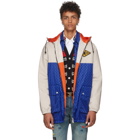 Gucci Blue and Beige Jacquard GG Hooded Jacket