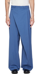 Kiko Kostadinov Blue Kippel Wrap Trousers
