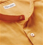 Camoshita - Grandad-Collar Cotton-Corduroy Shirt - Yellow