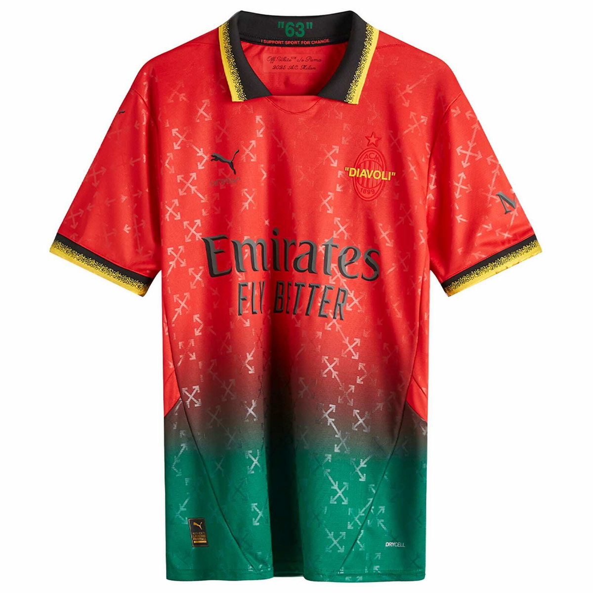 Puma x AC Milan x Off-White Goalkeeper Jersey in Red/Black