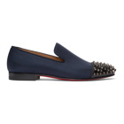 Christian Louboutin Navy and Black Spooky Spike Loafers
