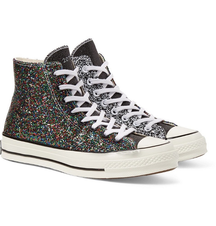 Photo: Converse - JW Anderson 1970s Chuck Taylor All Star Glittered Canvas High-Top Sneakers - Black