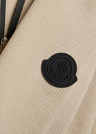 Moncler Half-zip Piqué Cotton Shirt Beige