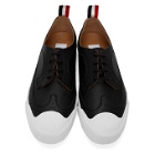 Thom Browne Black Leather Longwing Sneaker Brogues