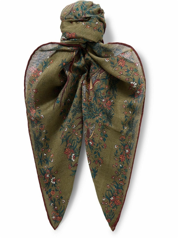 Photo: Drake's - Birds of Paradise Printed Wool and Silk-Blend Scarf