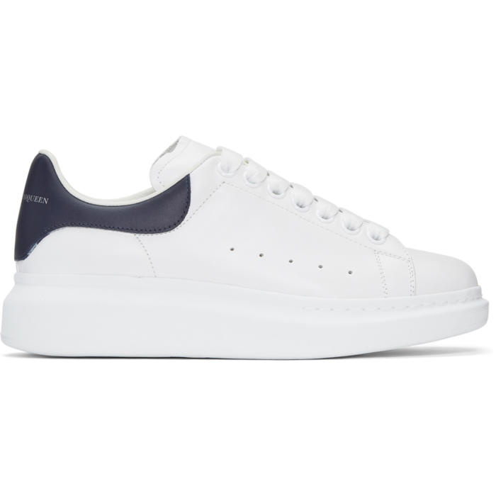 Photo: Alexander McQueen White and Navy Oversized Sneakers 