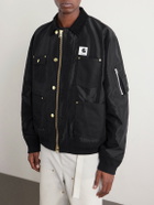 Sacai - Carhart WIP Padded Shell and Cotton-Twill Bomber Jacket - Black