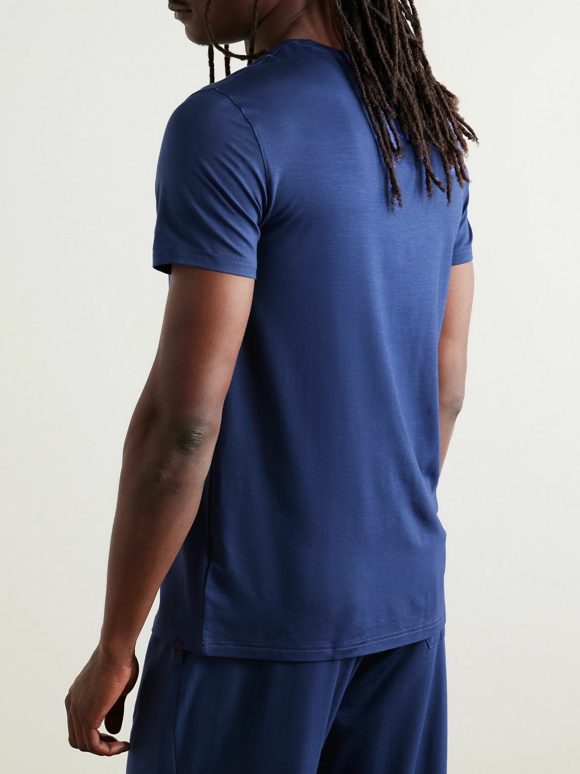 Derek Rose - Basel Stretch-Micro Modal Jersey T-Shirt - Blue