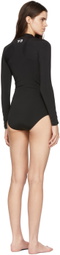 Y-3 Black Long Sleeve One-Piece Swimsuit