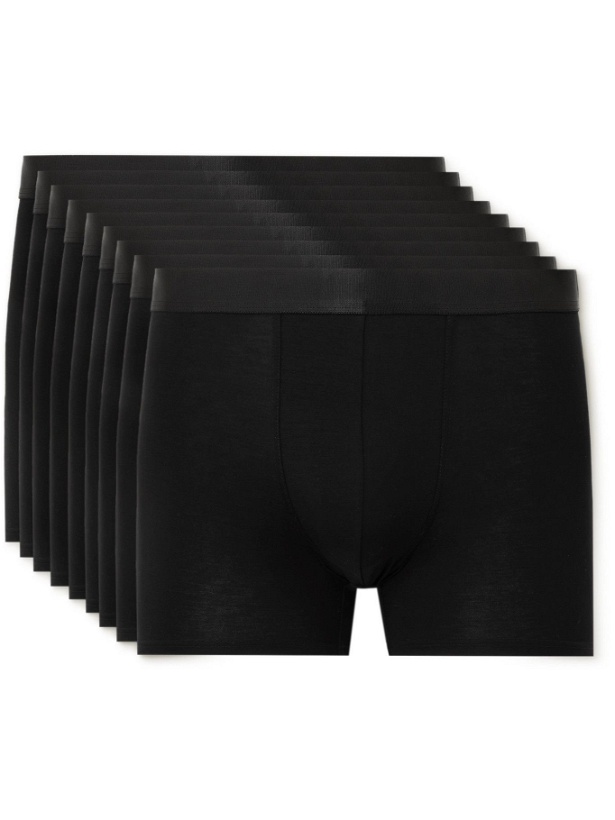 Photo: CDLP - Nine-Pack Stretch-Lyocell Boxer Shorts - Black