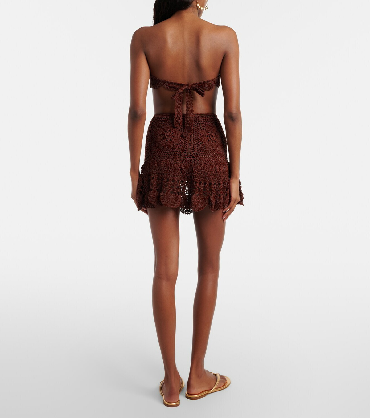 Anna Kosturova Crochet cotton miniskirt