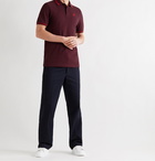 LOEWE - Slim-Fit Contrast-Tipped Logo-Embroidered Cotton-Piqué Polo Shirt - Burgundy