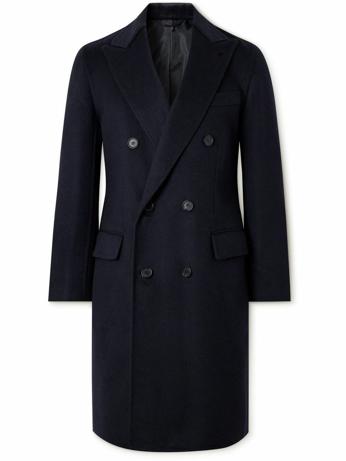 Photo: Brioni - Double-Breasted Cashmere Coat - Blue