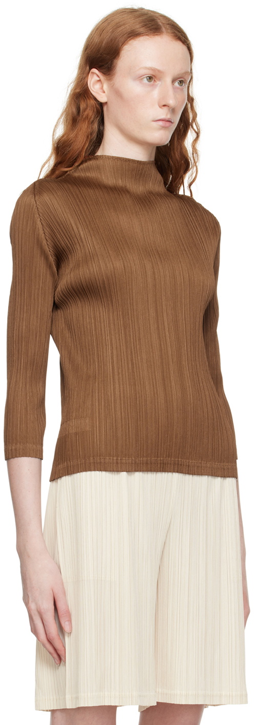 Pleats Please Issey Miyake Brown Monthly Colors February Turtleneck