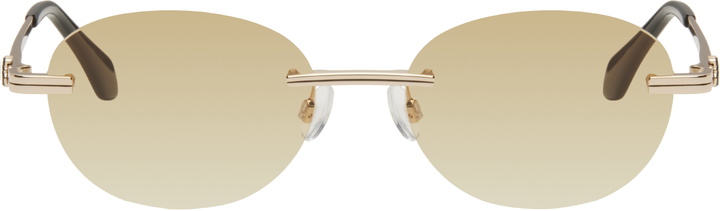 Photo: Palm Angels Gold Crystal Sunglasses