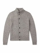 Incotex - Slim-Fit Wool-Mouliné Cardigan - Brown