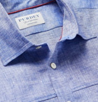 James Purdey & Sons - Mélange Linen Shirt - Blue