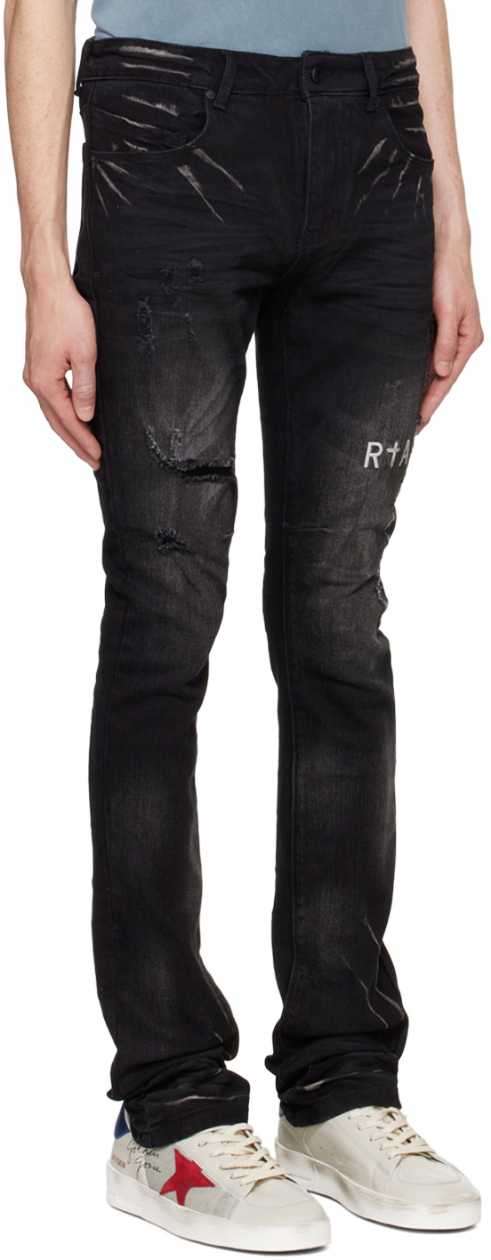 RTA Black Olivier Stacked Jeans