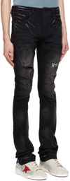 RTA Black Olivier Stacked Jeans