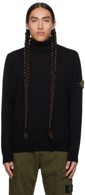 Photo: Stone Island Black Patch Turtleneck