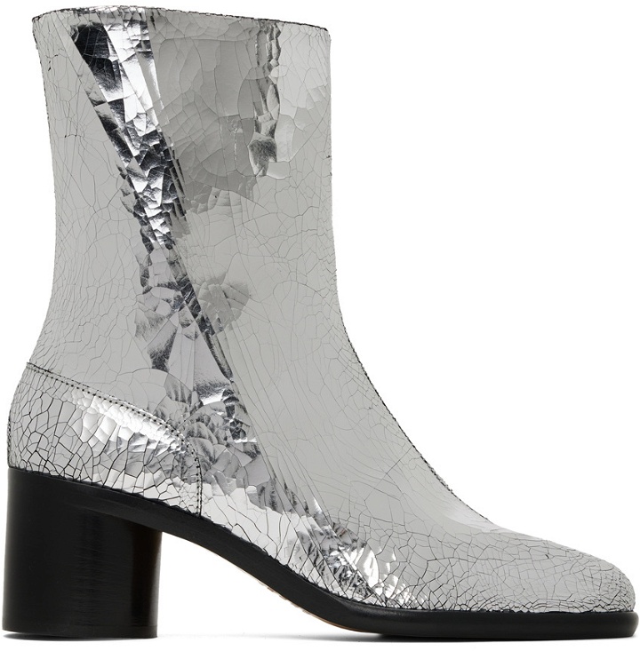 Photo: Maison Margiela Silver Tabi Mirror Boots