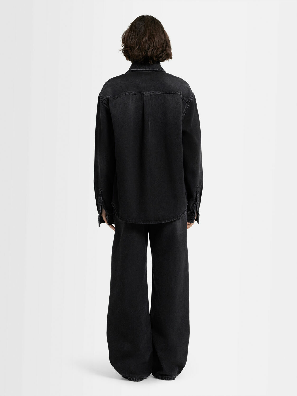 ANNAGRETA Luce Black Wash Denim Shirt