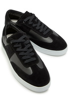 Jude Llow Pierre Panelled Grained Leather Sneakers Black