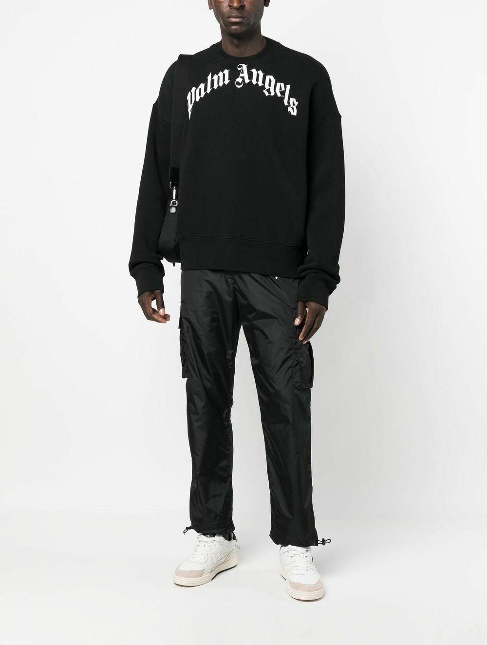 PALM ANGELS - Curved Logo Crewneck Sweatshirt