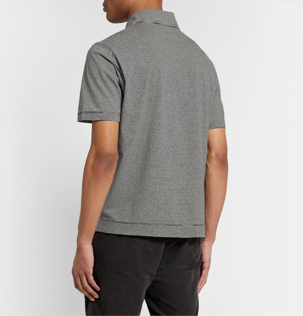 Massimo Alba - Striped Cotton and Linen-Blend Polo Shirt - Blue
