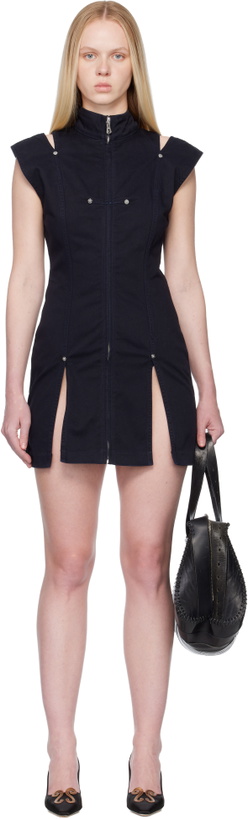 Photo: Jean Paul Gaultier Navy 'The Short Denim Slit' Minidress