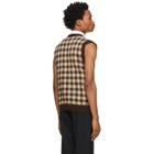 Ernest W. Baker Brown and Tan Sleeveless Jacquard Cardigan