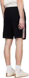 Burberry Black Check Trim Shorts