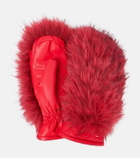 Goldbergh Hill faux fur-trimmed leather ski mittens