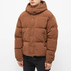 Represent Men's Nylon Hooded Puffer Jacket in Dark Brown