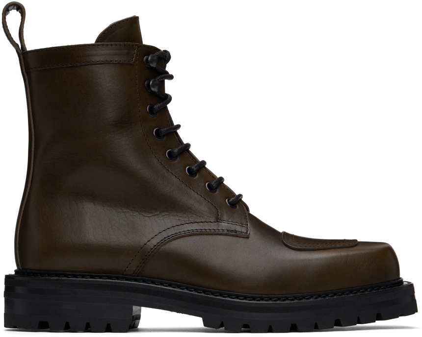 Dries Van Noten Black Lace Up Combat Boots Dries Van Noten