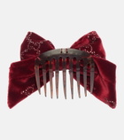 Gucci GG embellished cotton velvet hair comb