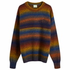 Aries Men's Boucle Space Dye Crew Knit Sweatshirt in Multi