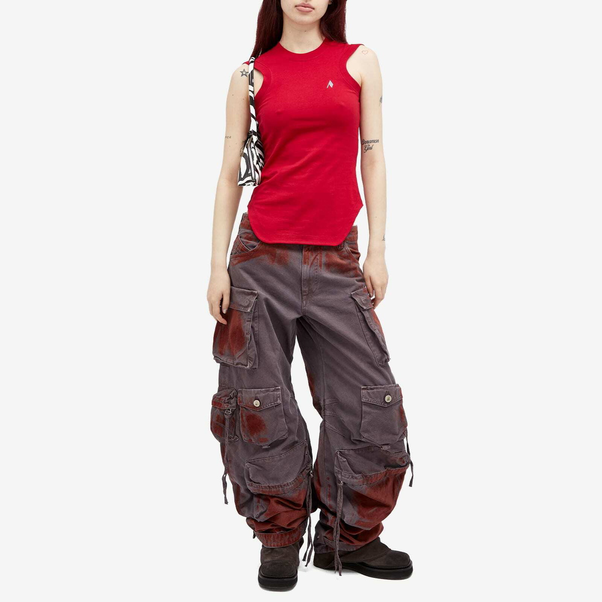 The Attico Women's Cargo Pants in Burgundy/Purple The Attico