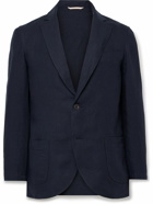 De Bonne Facture - Essential Unstructured Linen Suit Jacket - Blue