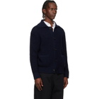 BOSS Navy Spread Collar Cardigan