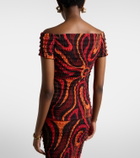Pucci Marmo off-shoulder smocked crop top