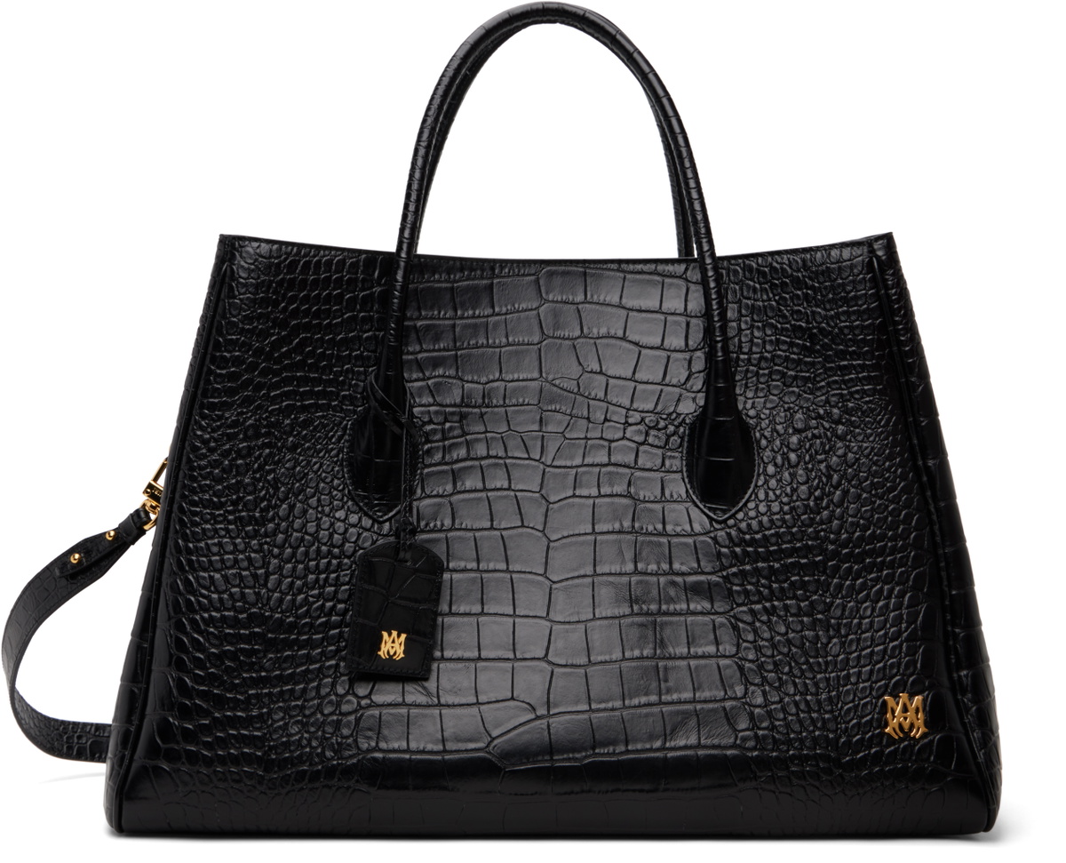 AMIRI Black Embossed Croc Honey 50 Tote
