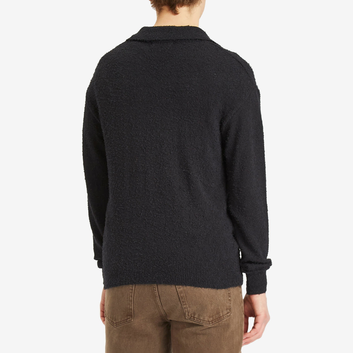 mfpen Men's Knit Polo Shirt in Black Snug