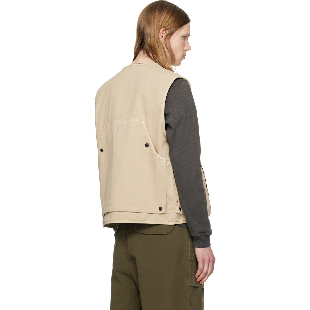 Stone Island Beige 6100007 Organic Panama Cotton 'Old' Effect Vest