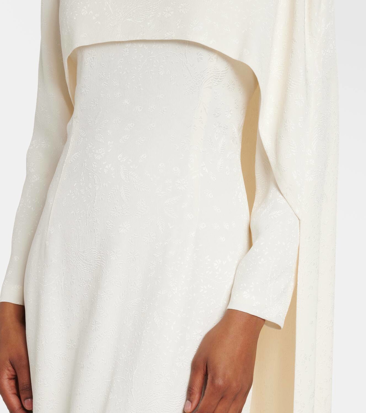 Markarian Felice caped jacquard midi dress
