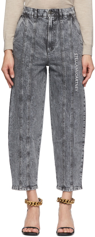 Photo: Stella McCartney Grey Logo Embroidered Jeans