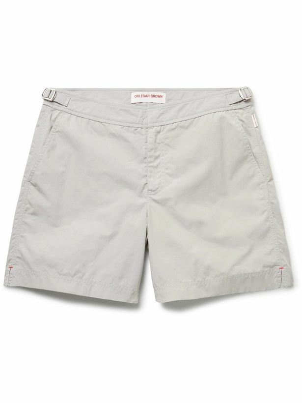 Photo: Orlebar Brown - Bulldog Straight-Leg Mid-Length Recycled Swim Shorts - Gray